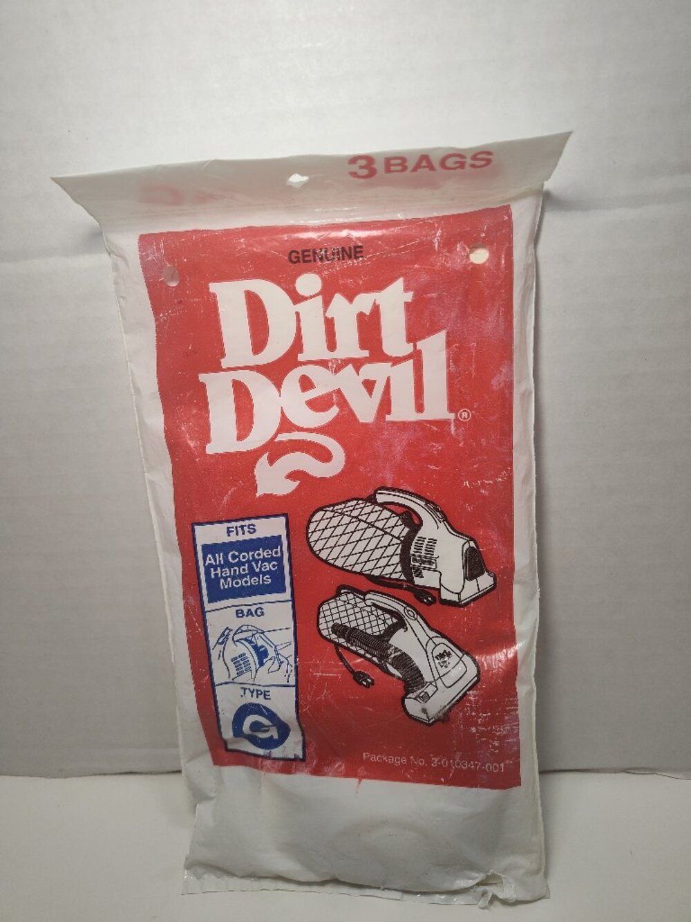 Vintage Dirt Devil Type G Vacuum Bags 3 Pack NOS Genuine Hand Vac 3-010347-001